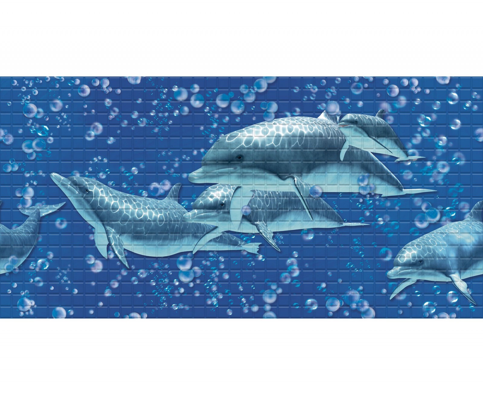 Панель ПВХ STELLA 0,3 мозаика «Дельфины» 957*480 мм (10) - фото - 1