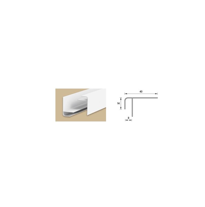 Профиль ПВХ "F" 8*3000мм "Идеал Ламини", 001-G Белый глянцевый - фото - 1