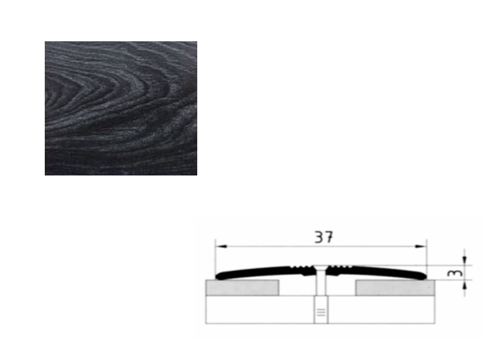 Порог АПС 003, 900 мм, алюм. 36 дуб черный - фото - 1