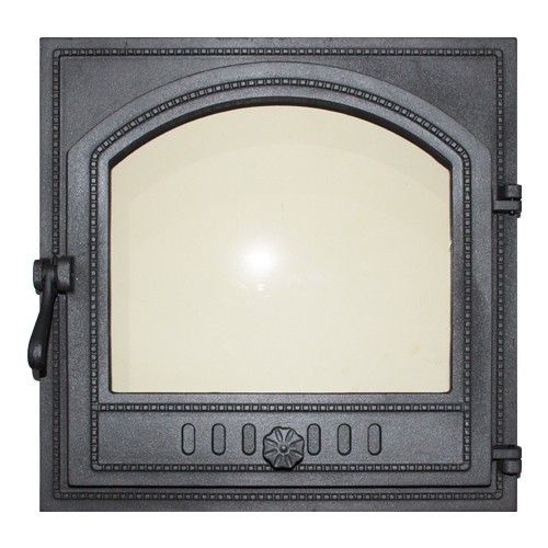 Дверца топочная К505 417х422 мм застекленная, герметичная - фото - 1