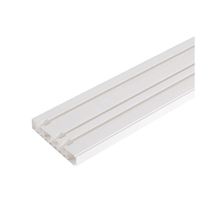 Карниз пластиковый потолочный Стандарт трехрядный 1,6м, белый* - фото - 1
