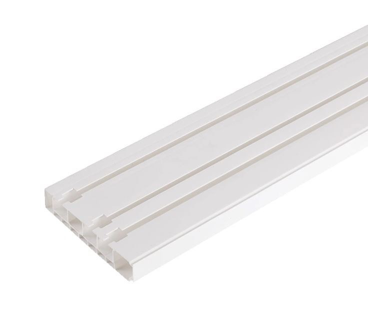 Карниз пластиковый потолочный Стандарт трехрядный 2,4м, белый* - фото - 1