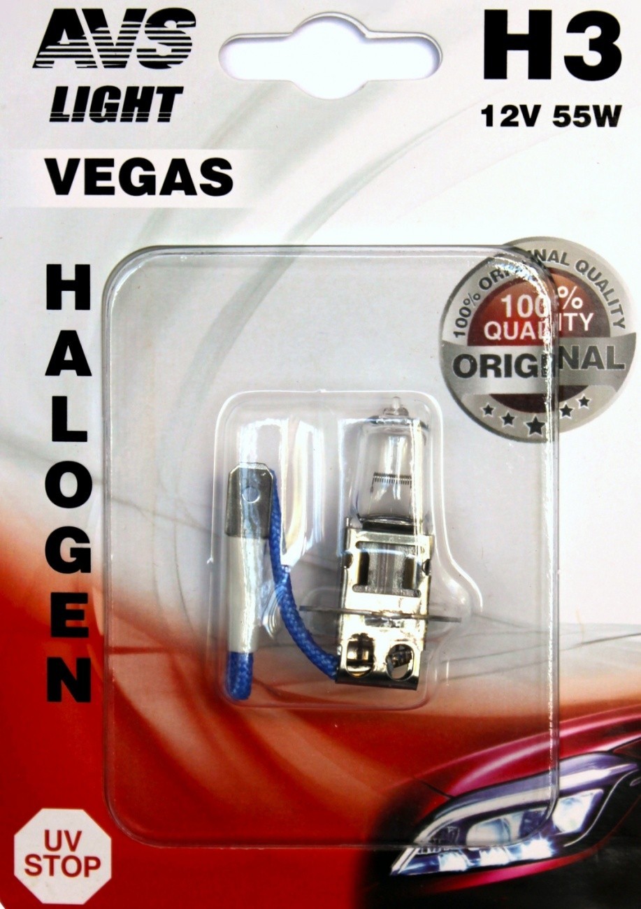 Лампа галогенная AVS Vegas в блистере H3.12V.55W (1 шт.) - фото - 1