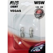 Лампа AVS Vegas в блистере 12V. W5W (W2,1x9,5d) (2 шт.) - фото - 1
