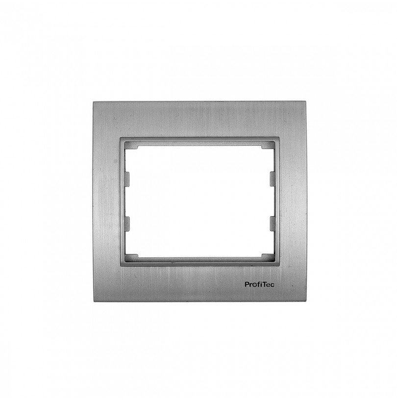 Рамка Profitec Corsa ST серебро метал. SATIN 1СП (PC-пласт) (911850) - фото - 1