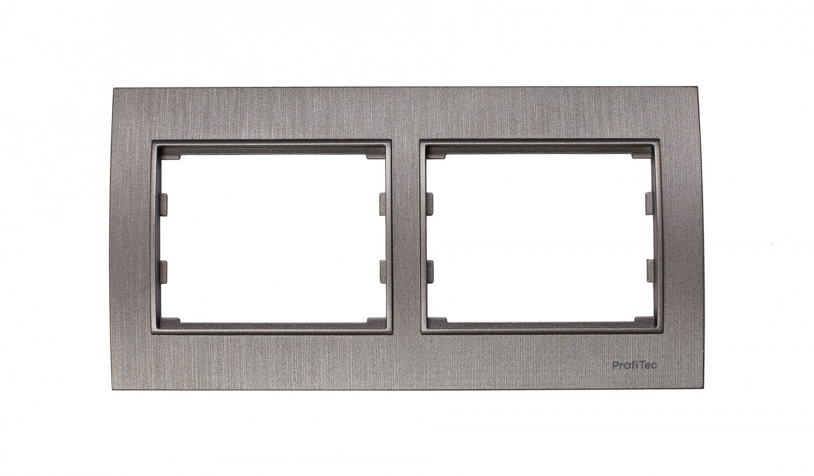 Рамка Profitec Corsa ST серебро мат SATIN 2СП гориз (PC-пласт) (910551) - фото - 1