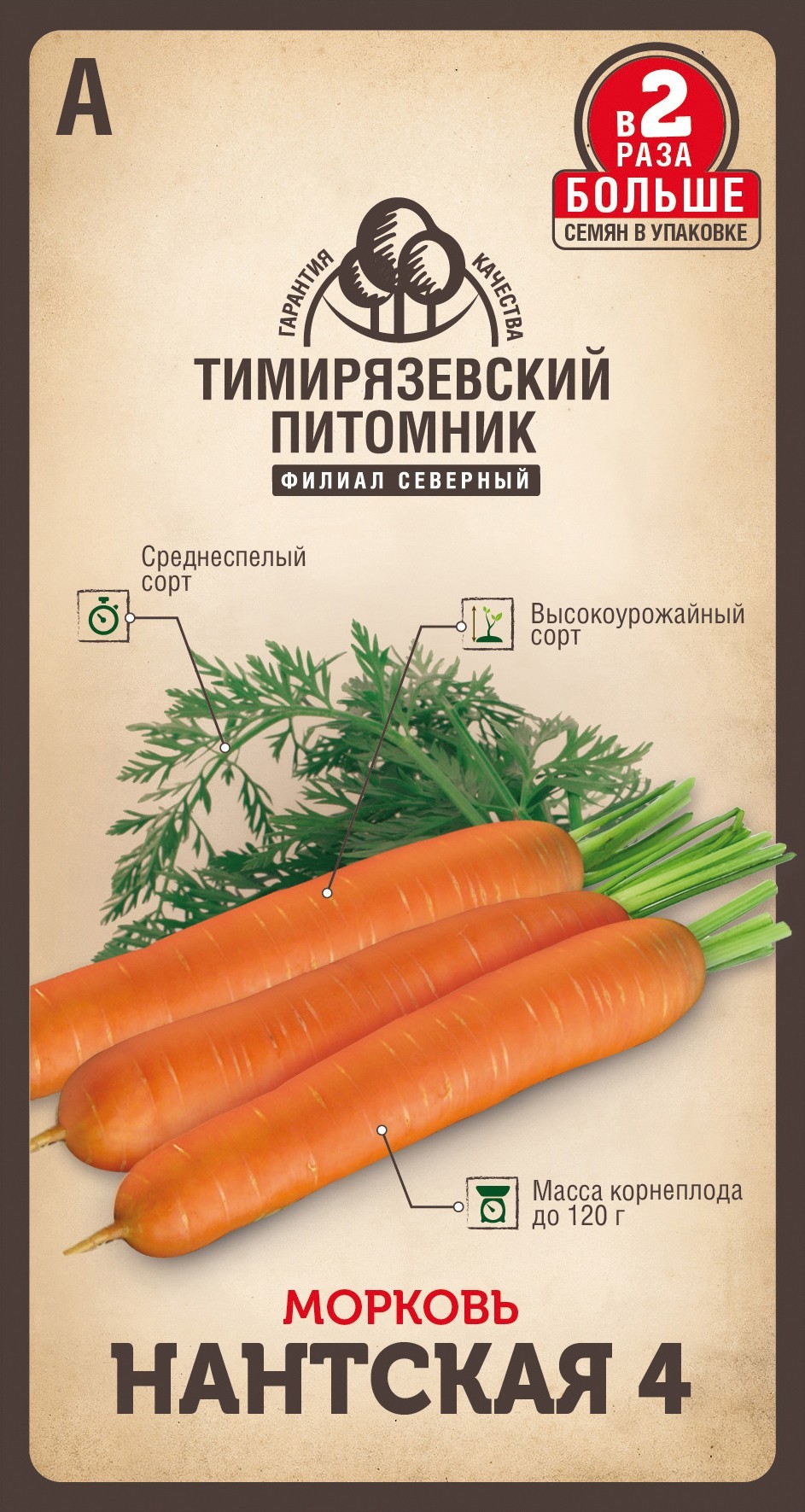Семена морковь Нантская 4, средняя 4г 