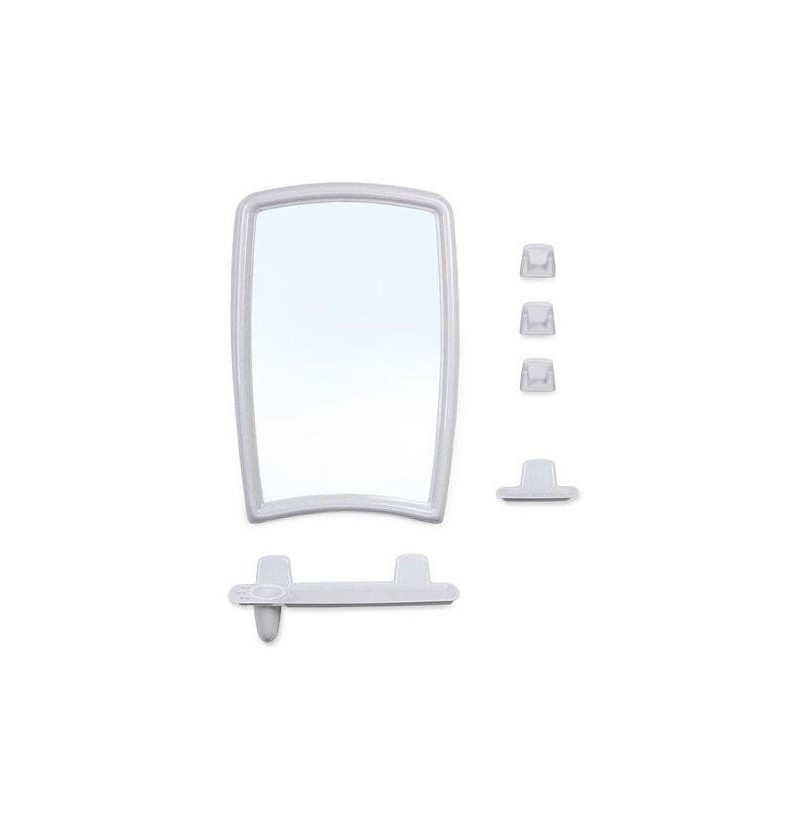 Зеркало Berossi 35х52см с полочкой, белый мрамор НВ 04604000 - фото - 1