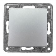 Выключатель 1 кл. ProfiTec Tesla Ultra мех+накл (PC-пласт) серебро - фото - 1