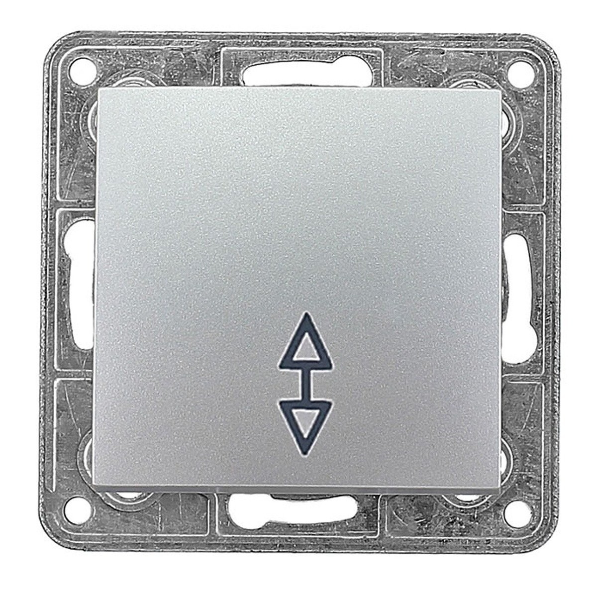 Выключатель ProfiTec Tesla Ultra серебро 1СП проход мех+накл (920511) (PC-пласт) - фото - 1