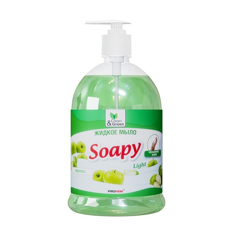 Жидкое мыло "Soapy" Clean&Green эконом "яблоко" 1л - фото - 1