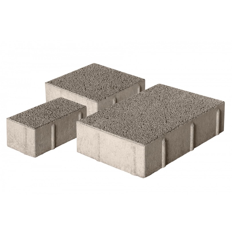 Плитка бетон пресс "Новый город" Гранит (260*160, 160*160, 80*160) 60мм, серый (0,520м2/ряд)