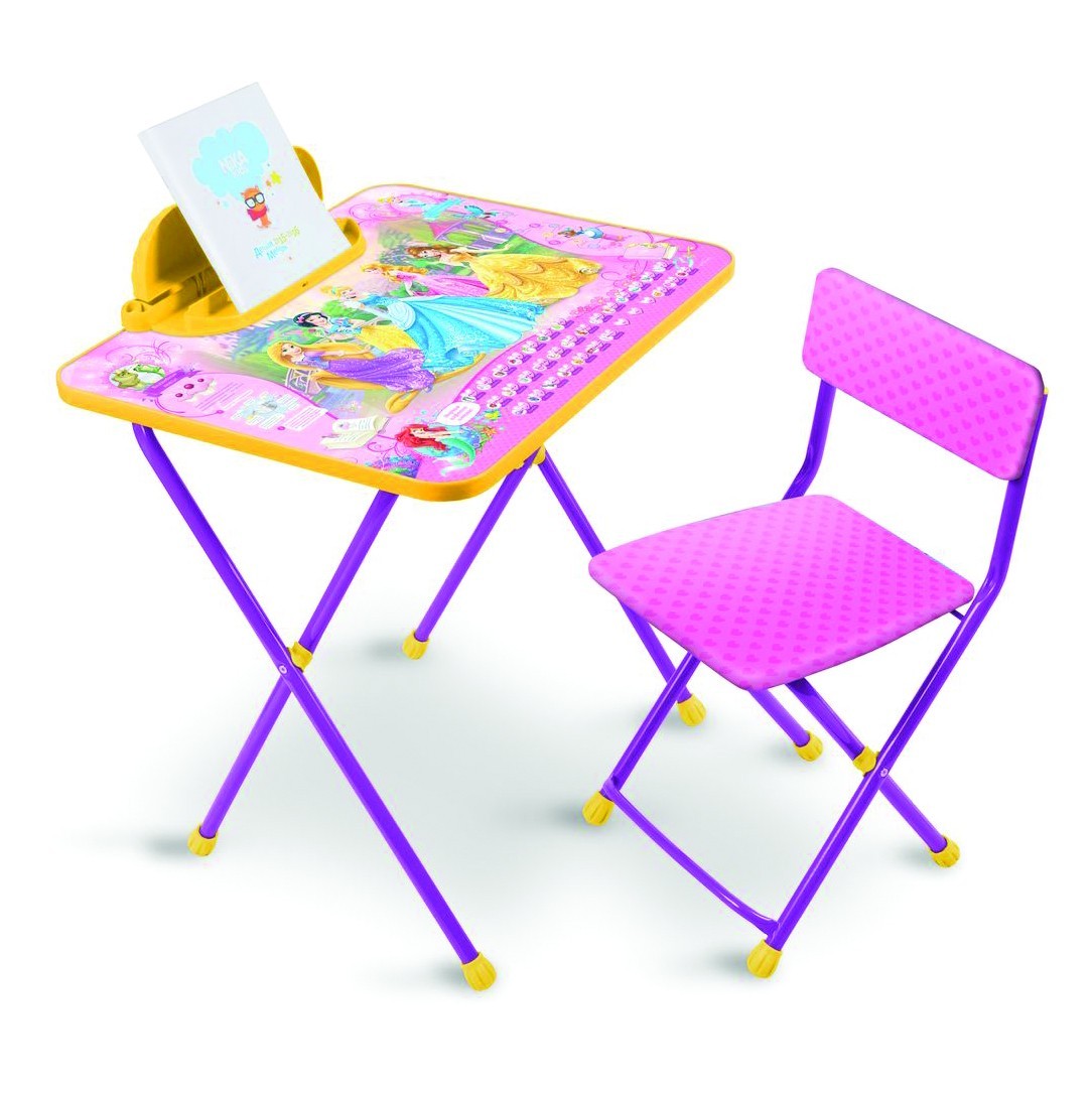 Комплект детской мебели Nika Disney Д2П, стол с пеналом + стул, принцессы - фото - 1