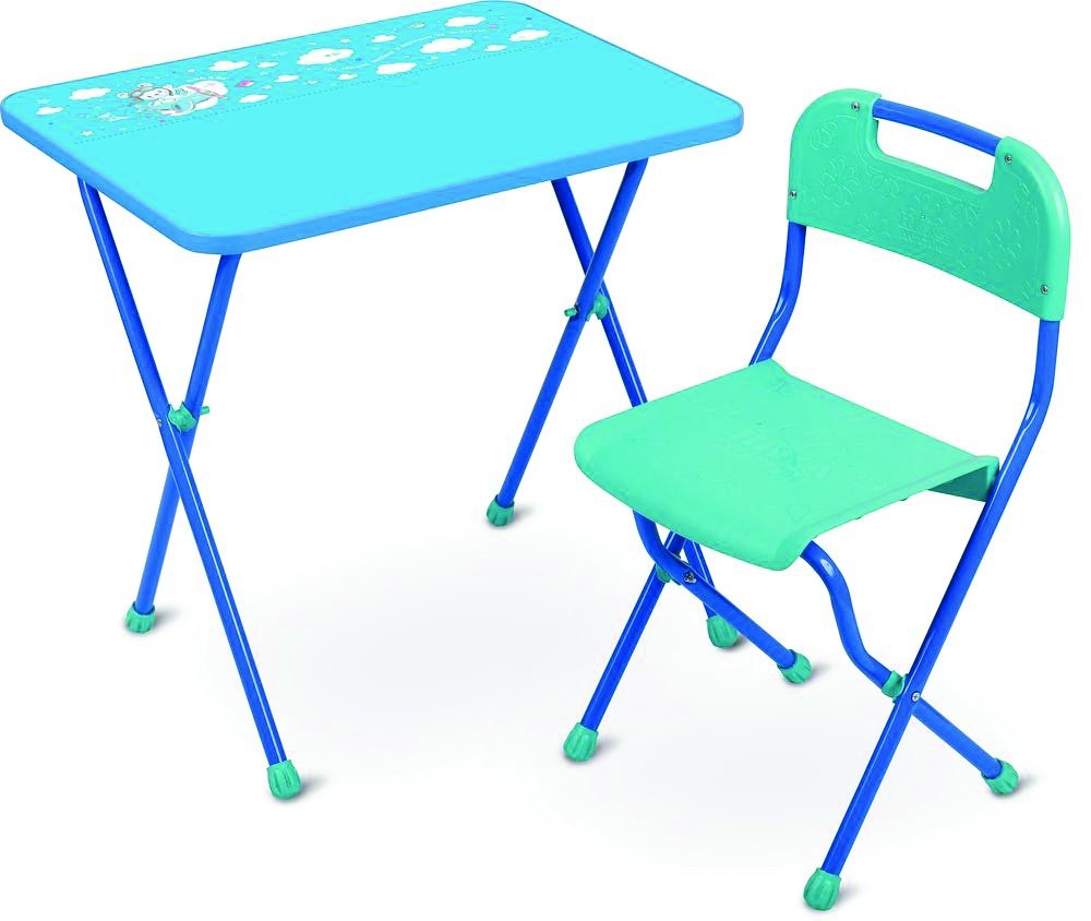 Комплект детской мебели Nika Алина 2 КА2, стол + стул, голубой - фото - 1