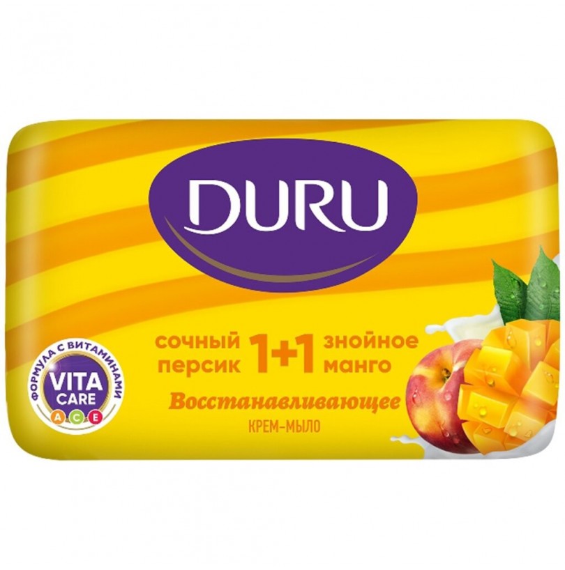 Крем-мыло Duru, 1+1 Манго и персик, 80 г - фото - 1