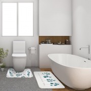 Набор ковриков для ванной и туалета Этель Эвкалипт 2 шт, 80х50 см, 50х40 см, велюр - фото - 1