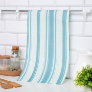 Кухонное полотенце вафельное Доляна "Полосы" 25х50 см, голубой - фото - 1