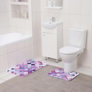Набор ковриков для ванной и туалета Доляна Мозаика 2 шт, 80х50 см, 50х40 см - фото - 1