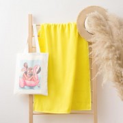 Полотенце махровое в сумке Этель "Best Friends", 70х130 см, жёлтый - фото - 1