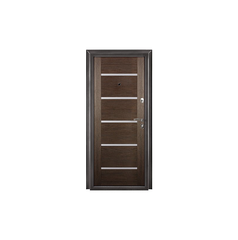 Дверь металл ЛАРГО 2066/880/R венге/антик серебряный, правая - фото - 1