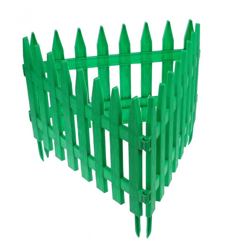 Забор декоративный пластиковый Частокол №1 ЗД01, 28*300см, зеленый //Palisad - фото - 2