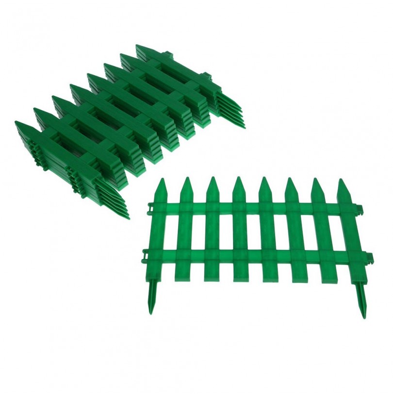 Забор декоративный пластиковый Частокол №1 ЗД01, 28*300см, зеленый //Palisad - фото - 3
