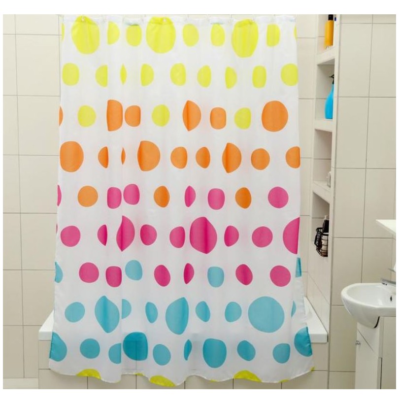 Штора для ванной Доляна «Цветное драже», 180×180 см, полиэстер - фото - 2