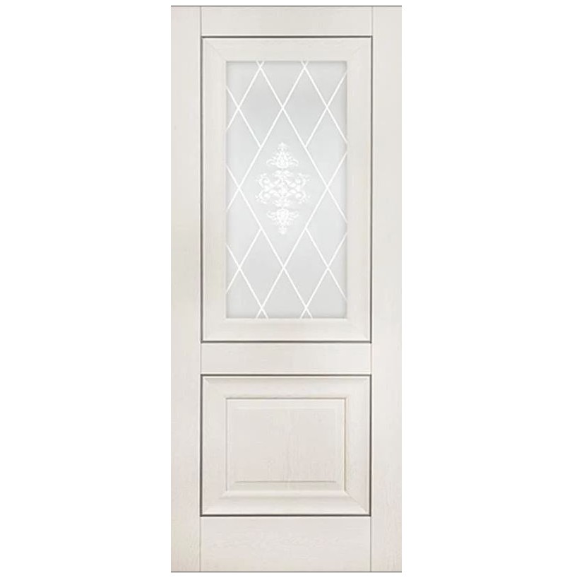 Дверь межкомнатная остекленная/декор. модель №62 700*2000 Пвх, Дуб айвори - фото - 1