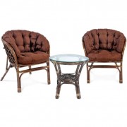 Набор мебели "Багамы" Премиум мини (2кресла+стол) коричневый, Garden Story - фото - 1