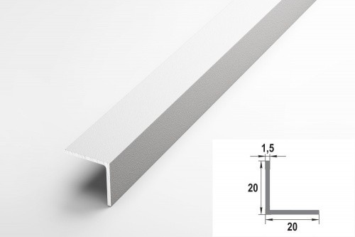 Уголок алюминиевый белый 20*20*1,5мм (Уп 06-27.2700.516) 2,7м - фото - 1
