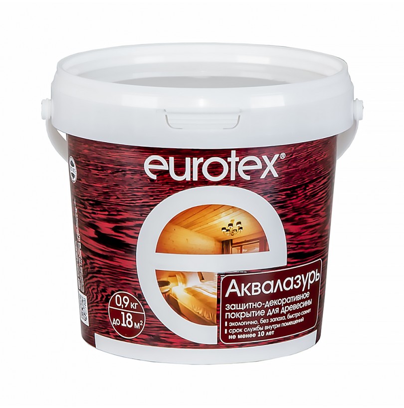Защитно-декоративное покрытие Eurotex полуглянцевое, канадский орех 0,9кг - фото - 2