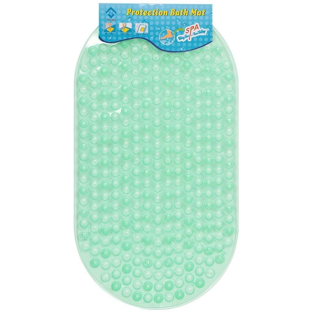 Коврик для ванной антискользящий ПВХ, Пузырьки Y298 0.37х0.66м, зеленый - фото - 1