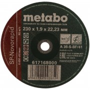 Круг отрезной 230*1,9*22,2 мм по металлу Metabo SP-Novorapid 617168000 - фото - 1
