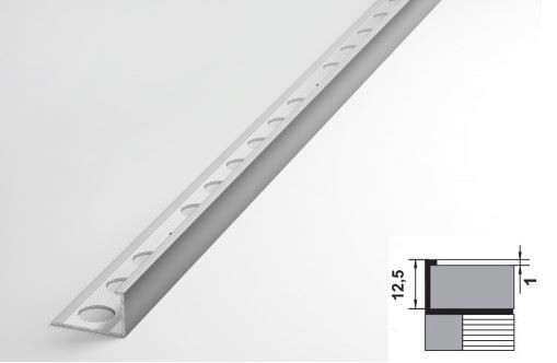 Профиль окантовочный ПК 01-12 серебро матовое 2,7м - фото - 1