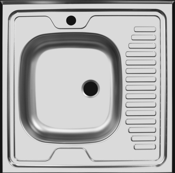 Мойка кухонная квадратная UKINOX STD600*600, матовая, левая - фото - 1