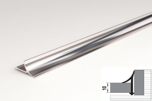 Профиль для плитки внутренний ПК 06-1.01лп 12мм серебро глянец 2,7м - фото - 1