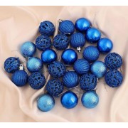 Набор шаров пластик d-4 см, 35 шт "Феерия" синий - фото - 1