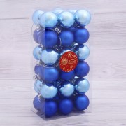 Набор шаров пластик d-4 см, 36шт "Однотонный" синий - фото - 1