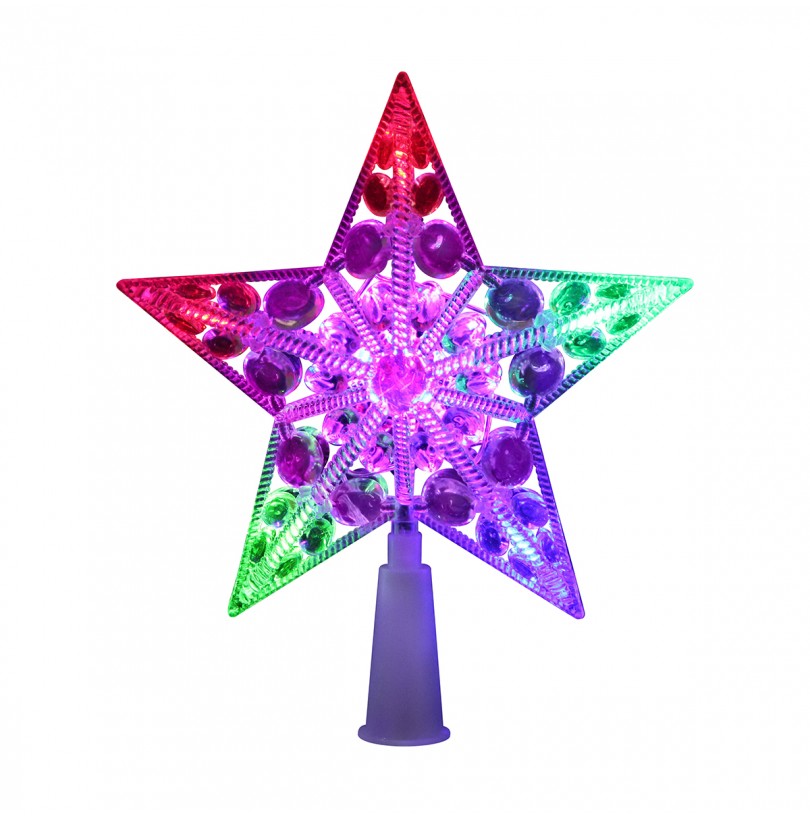 Верхушка ёлочная Звезда многоцветная 15*17 см - фото - 2