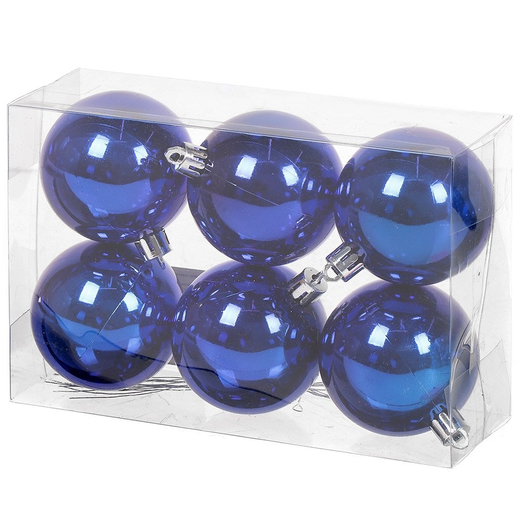 Набор шаров пластик d-6 см, 6 шт SYQC-012230SB синий - фото - 1