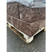 Блок бетон угловой декоративный (колотый) 390*195*182мм, коричневый - фото - 1