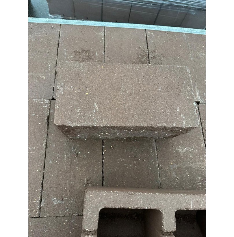 Блок бетон декоративный (колотый) 390*195*182мм, коричневый - фото - 2