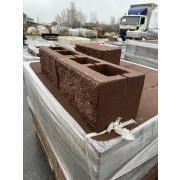 Блок бетон декоративный (колотый) 390*195*182мм, коричневый - фото - 1