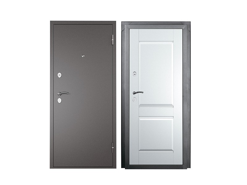 Дверь металл ТИТАН 2050/860/R 2Ф Артик графит, правая - фото - 1