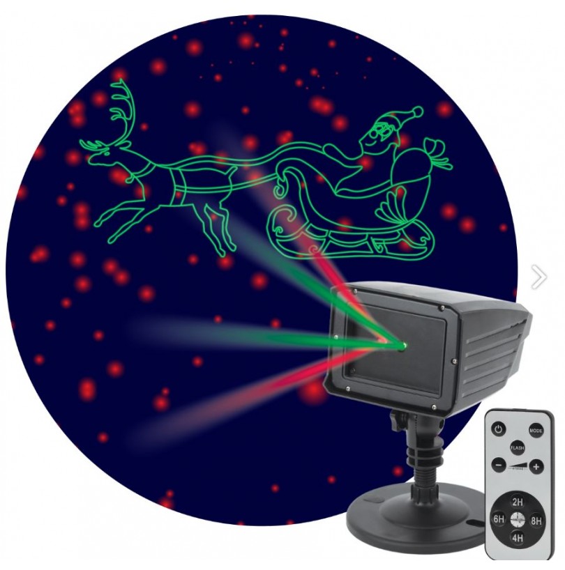 Проектор ЭРА "Дед Мороз" мультирежим, 2 цвета 220В IP44 ENIOP-02 - фото - 2
