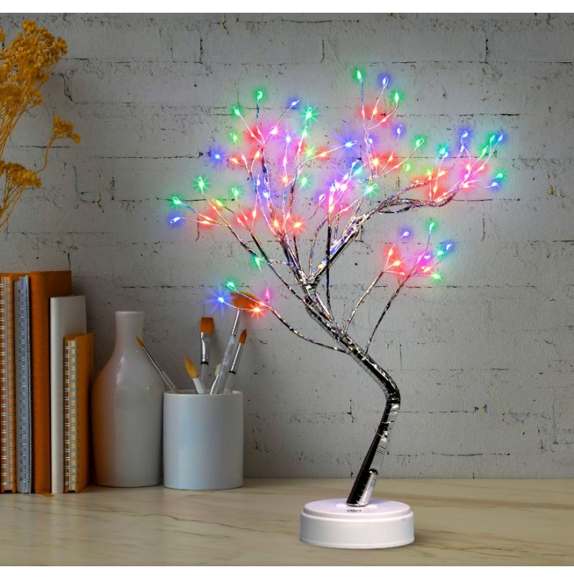 Светильник декоративный «Дерево с самоцветами» ЭРА, мульти LED h=45см 3хАА IP20 - фото - 2