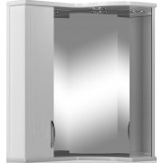 Шкаф зеркальный со светильником Элегия 55, угловой 550*750*400мм, белый - фото - 1