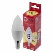 Лампа светодиодная свеча ЭРА RED LINE LED 8 Вт E14, теплый белый - фото - 1
