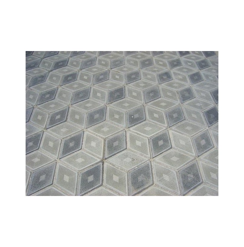 Плитка бетон "Ромб узорный" Серый (384шт/12м²) - фото - 1