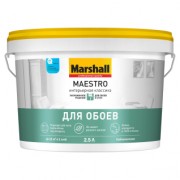 Краска для стен и потолков в/д Marshall Maestro Интерьерная Классика глубокоматовая белая 2,5 л - фото - 1